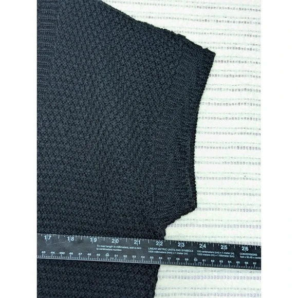 L/XL Vintage Worthington Essentials Black Sweater Vest Button Waist Acrylic Made - Picture 6 of 7